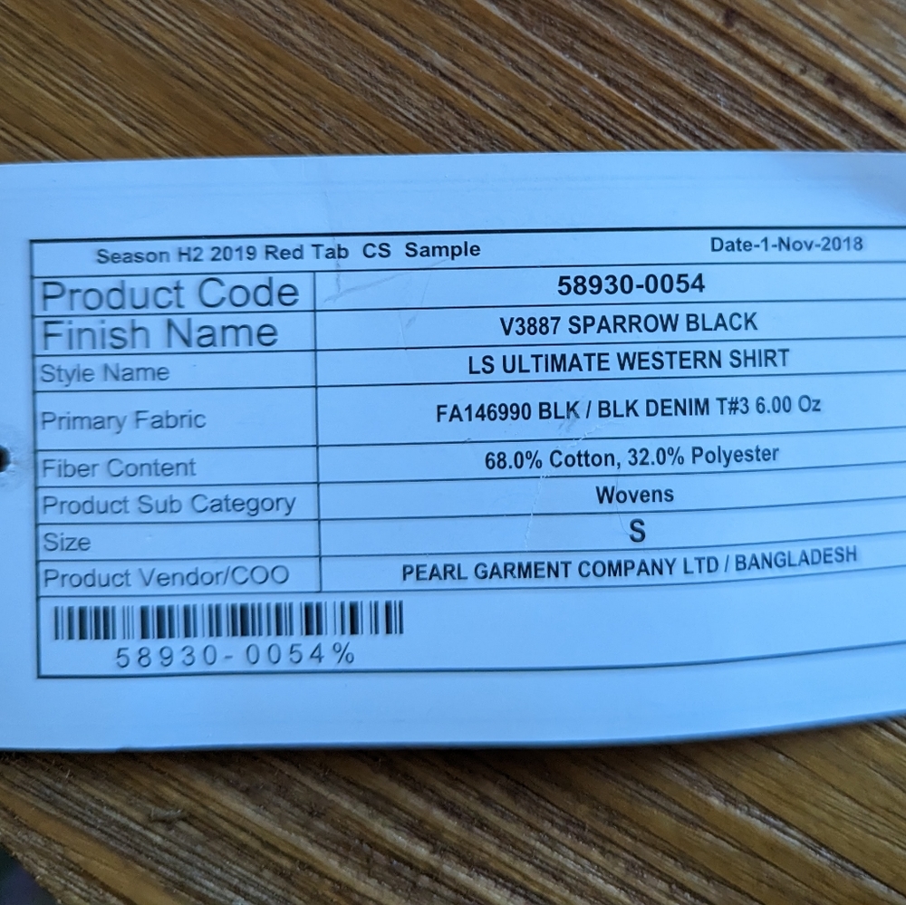 SAMPLE Levis Fringe Black Denim Shirt - Picture 10 of 10